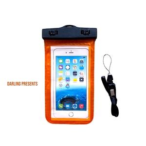 Universal Waterproof Phone Pouch Unisex Color Orange Size 4 X 7